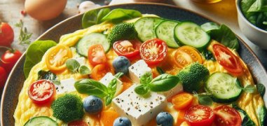 Omlet z warzywami i fetą